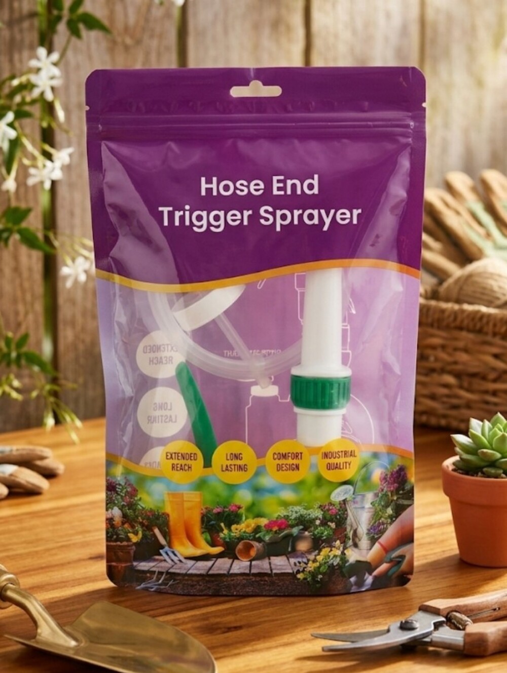 Hose End Trigger Sprayer - Purple & White